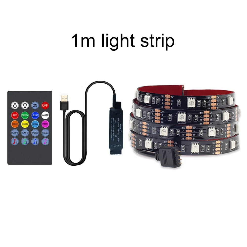 🎵 RGB LED TV Backlight - Smart LED Strip with USB Music Synchronization for TV, PC & Mirror (15 to 80 inches)