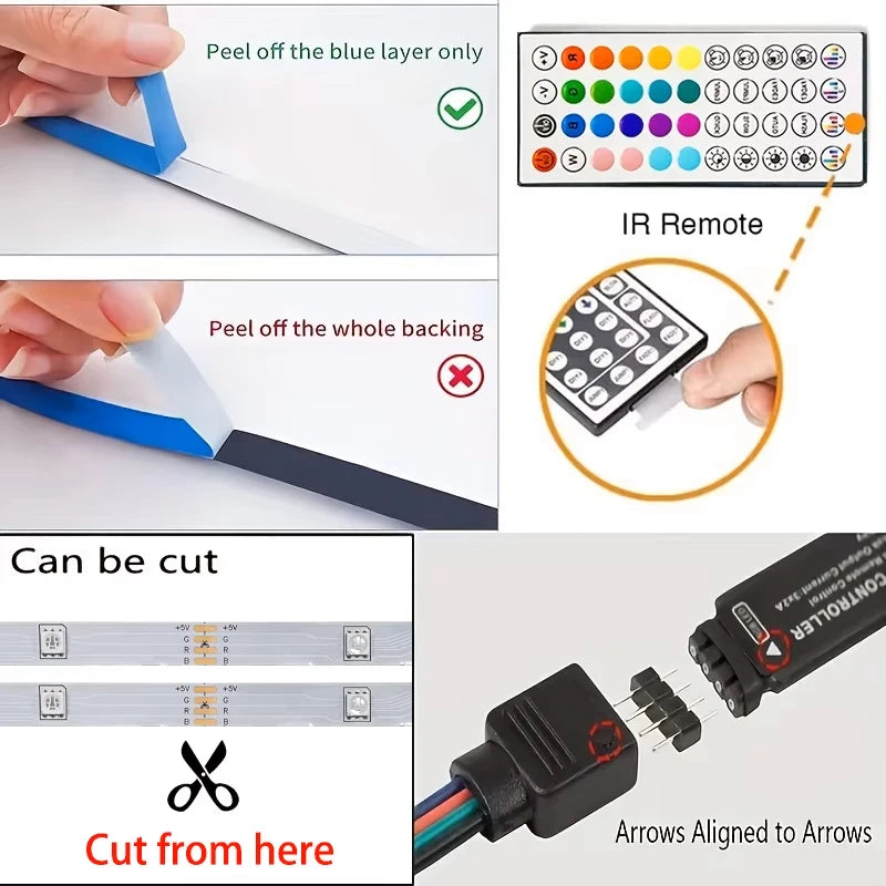 ⚡  LED Strip Lights - Smart Lighting for Bedroom & Modern Decoration with APP Control (20M to 40M)