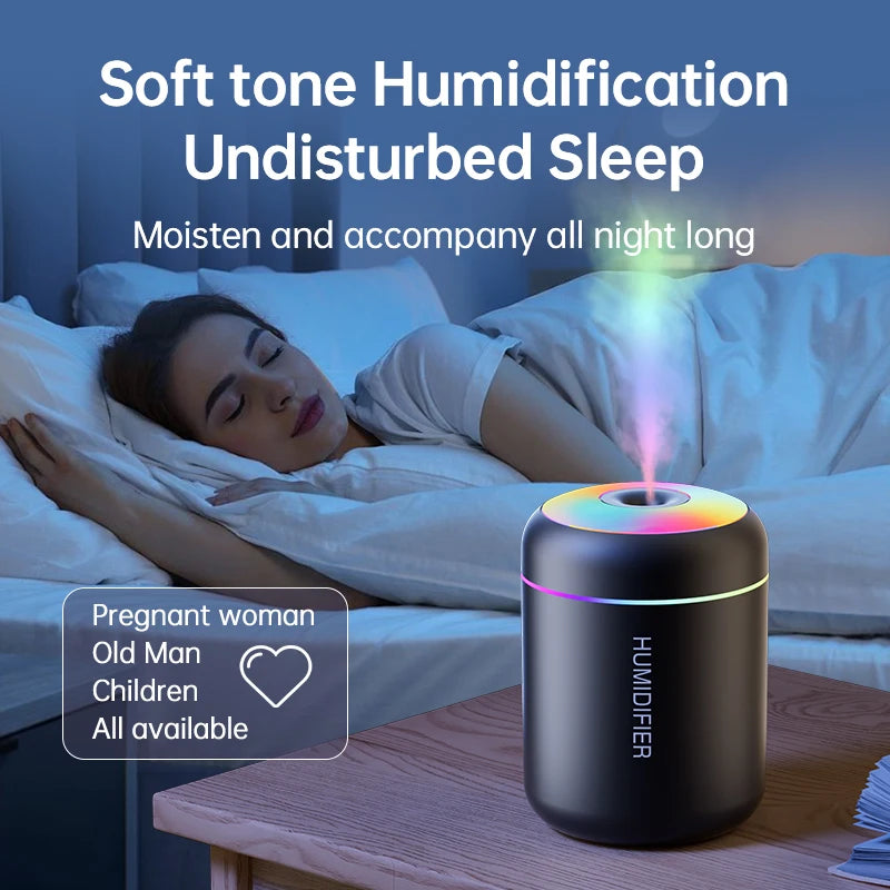 🌿 Mini Air Humidifier 180ML USB - Essential Oil Diffuser & Aromatherapy with LED Light for Home, Bedroom & Car