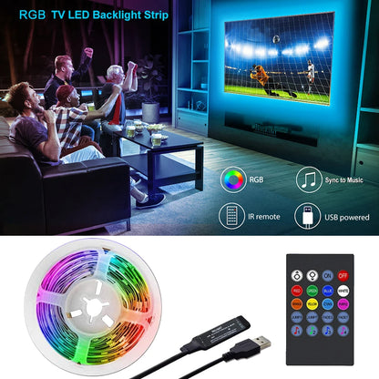 🎵 RGB LED TV Backlight - Smart LED Strip with USB Music Synchronization for TV, PC & Mirror (15 to 80 inches)