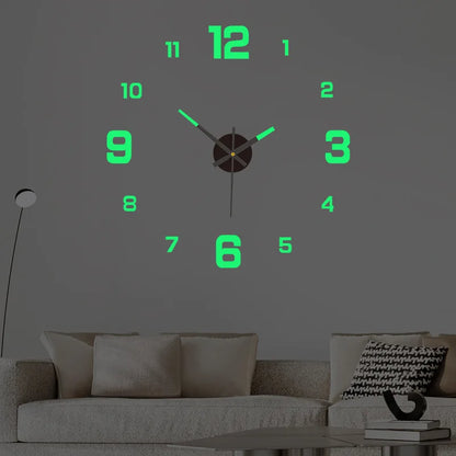 🕒 Luminous 3D LED Wall Clock - DIY Silent Digital Clock for Living Room, Bedroom & Modern Decoration
